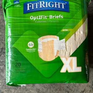 FitRight‎ OptiFit Extra Adult Briefs with Tabs, Moderate Absorbency, X-Large,